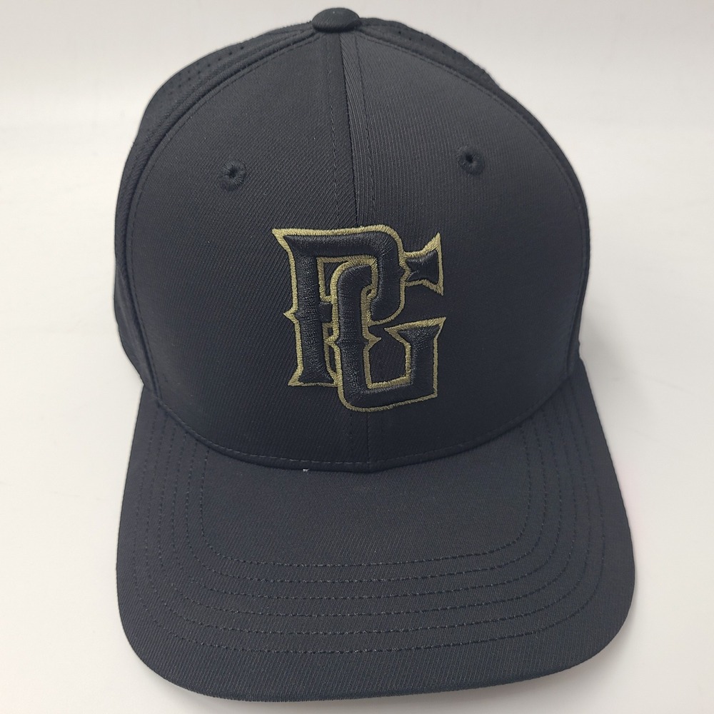 Perfect‎ Game Hat Fitted M-L Black Perforated Mesh Baseball Cap Casual Flex Men